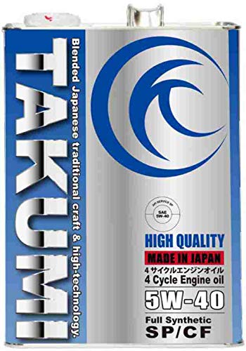 TAKUMIモーターオイル(AKTJAPAN) エンジンオイル 5W-40 SP/CF 4L 4輪ガソリン/ディーゼル車用 化学合成油 街乗り